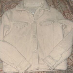 Joie cream Jacket with Textured Fabric and Long Sleeves